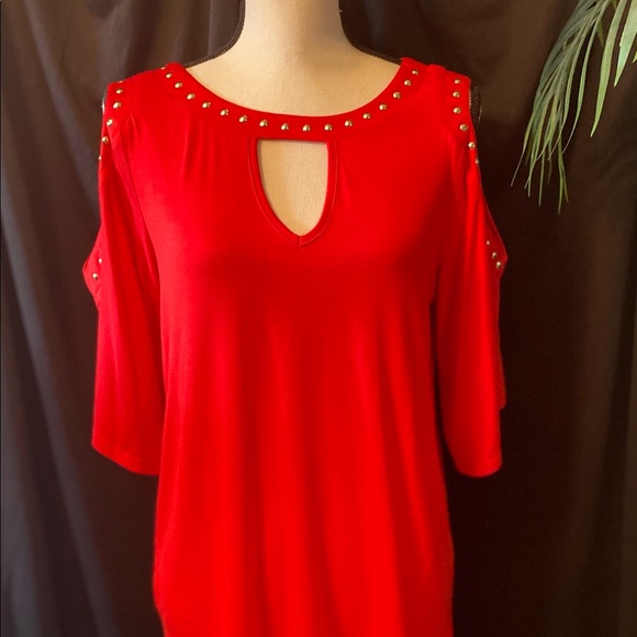 ♥️❄️NWOT c.Oliver Woman’s Red Beaded Top Size M - Picture 2 of 9